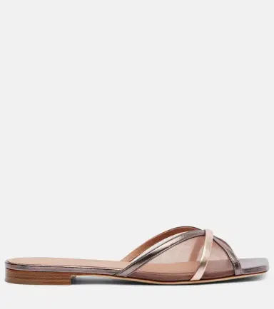 Malone Souliers Perla leather and mesh slides | Thumbnail 4