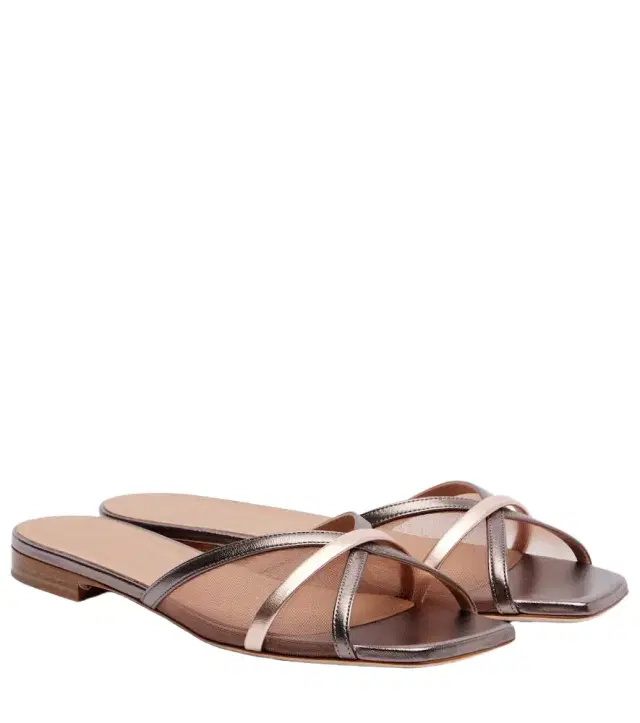 Malone Souliers Perla leather and mesh slides