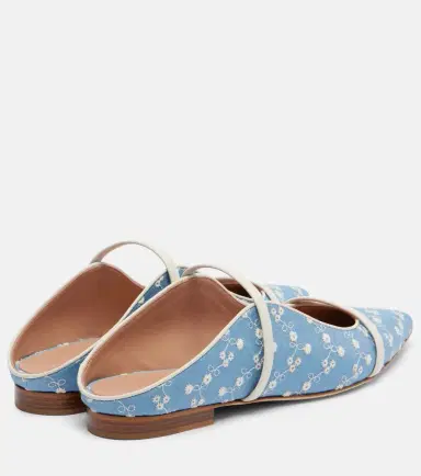 Malone Souliers Maureen leather-trimmed denim mules | Thumbnail 4 Malone Souliers Maureen leather-trimmed denim mules | Thumbnail 4