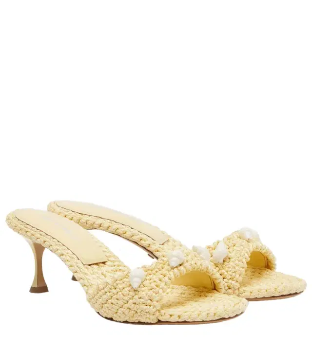 Mach & Mach Embellished crochet mules