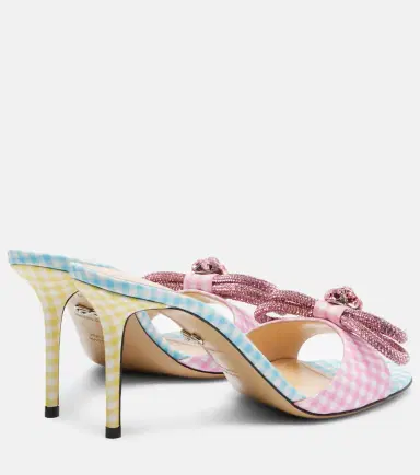 Mach & Mach Double Bow 85 gingham mules | Thumbnail 2