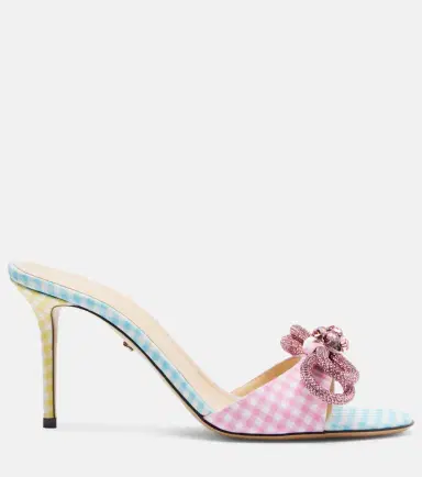 Mach & Mach Double Bow 85 gingham mules | Thumbnail 3