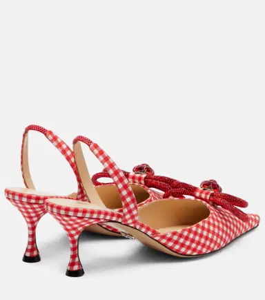 Mach & Mach Double Bow gingham slingback pumps | Thumbnail 3 Mach & Mach Double Bow gingham slingback pumps | Thumbnail 3