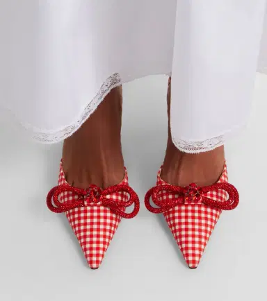 Mach & Mach Double Bow gingham slingback pumps | Thumbnail 6 Mach & Mach Double Bow gingham slingback pumps | Thumbnail 6
