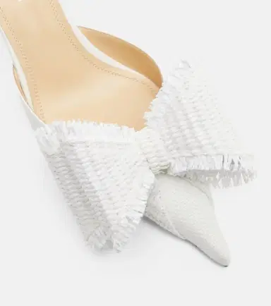 Mach & Mach Le Cadeau raffia slingback pumps | Thumbnail 3