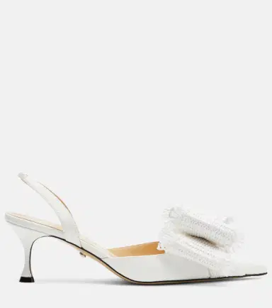 Mach & Mach Le Cadeau raffia slingback pumps | Thumbnail 4