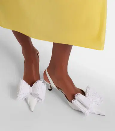 Mach & Mach Le Cadeau raffia slingback pumps | Thumbnail 5