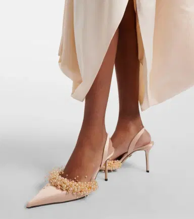 Mach & Mach Floating Pearls 85 satin slingback pumps | Thumbnail 6 Mach & Mach Floating Pearls 85 satin slingback pumps | Thumbnail 6