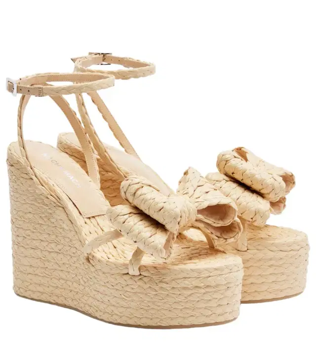 Mach & Mach Le Cadeau raffia espadrille wedges