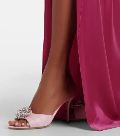 Mach & Mach Galaxy 85 embellished satin mules | Thumbnail 6