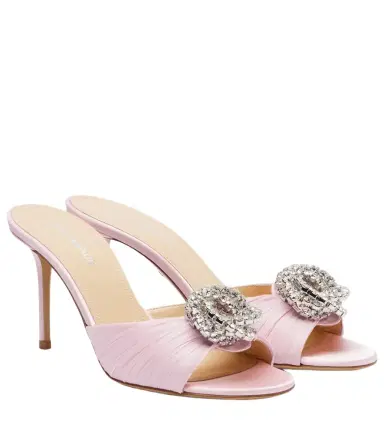 Mach & Mach Galaxy 85 embellished satin mules | Thumbnail 1