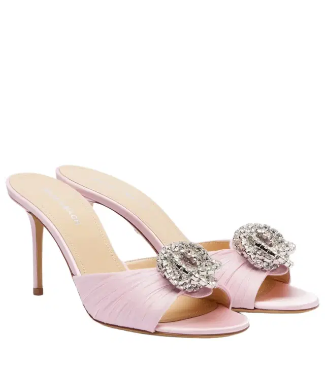 Galaxy 85 embellished satin mules