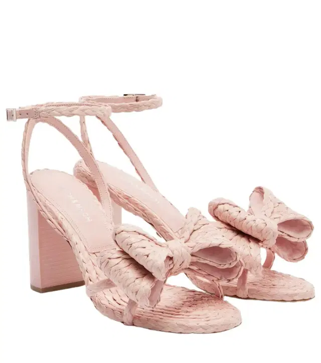 Mach & Mach Cadeau raffia-effect sandals