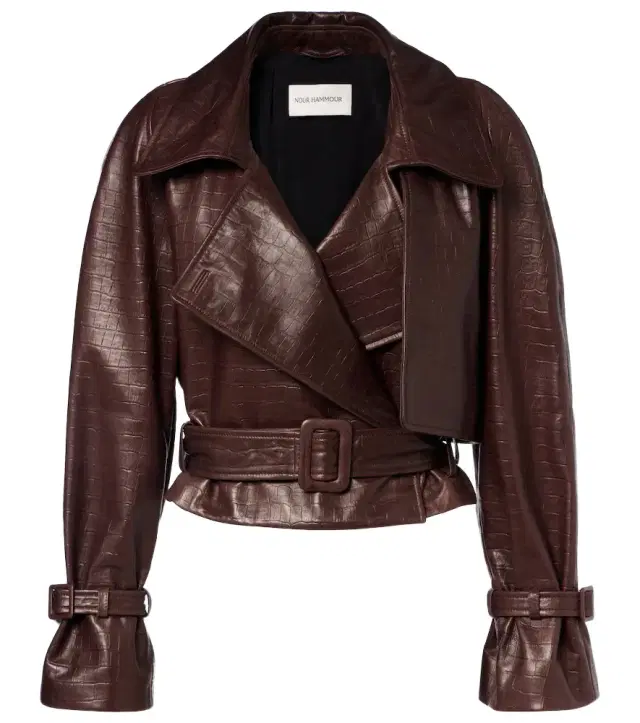 Nour Hammour Hatti croc-effect leather jacket