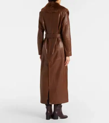Nour Hammour Dakota shearling-trimmed leather coat | Thumbnail 4