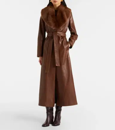 Nour Hammour Dakota shearling-trimmed leather coat | Thumbnail 8