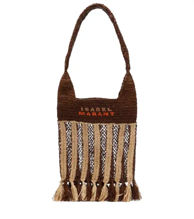 Isabel Marant Praia striped raffia tote bag