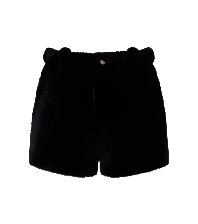 Nour Hammour Leontine shearling shorts