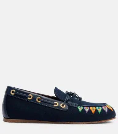Etro Embroidered canvas boat shoes | Thumbnail 2