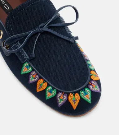 Etro Embroidered canvas boat shoes | Thumbnail 4
