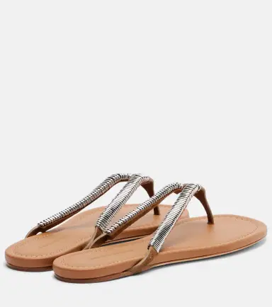 Christopher Esber Frida embellished suede thong sandals | Thumbnail 2
