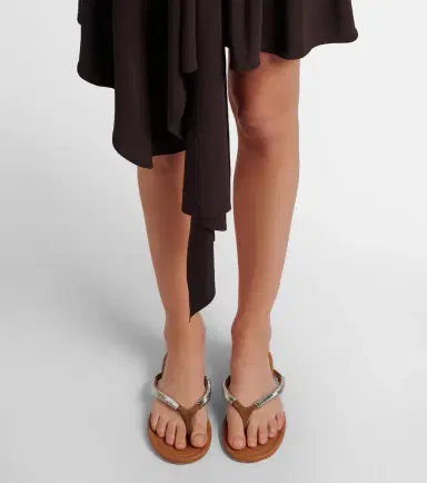 Christopher Esber Frida embellished suede thong sandals | Thumbnail 5