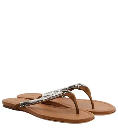 Christopher Esber Frida embellished suede thong sandals | Thumbnail 1