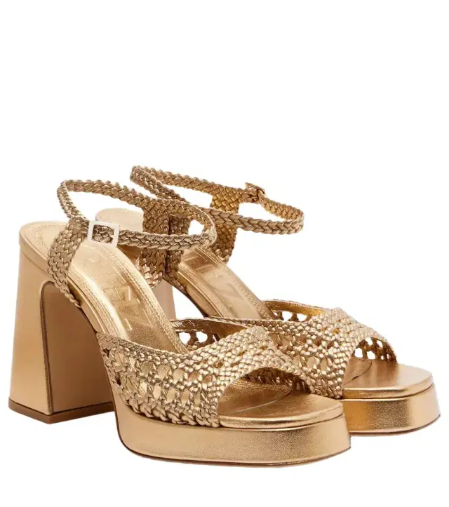 Souliers Martinez Cheyenne metallic leather sandals
