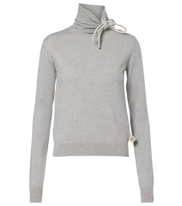 Area Embellished cotton and cashmere turtleneck sweater