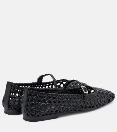 Souliers Martinez Paris woven leather Mary Jane flats | Thumbnail 3
