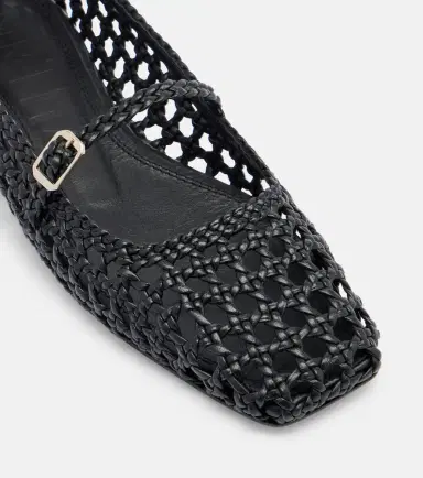 Souliers Martinez Paris woven leather Mary Jane flats | Thumbnail 4