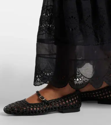 Souliers Martinez Paris woven leather Mary Jane flats | Thumbnail 5