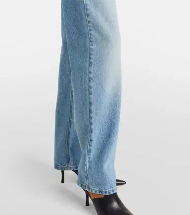 Area Distressed embellished wide-leg jeans | Thumbnail 2