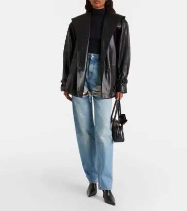 Area Distressed embellished wide-leg jeans | Thumbnail 6