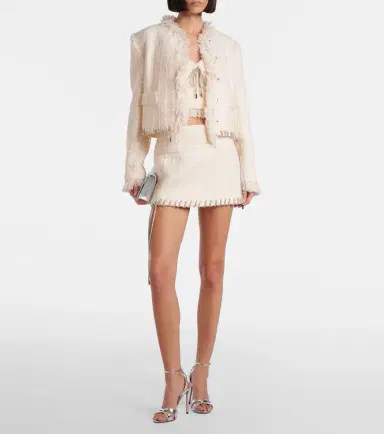AREA Embellished tweed jacket | Thumbnail 3