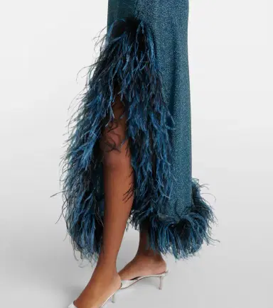 Oséree Oséree Lumière Plumage halterneck midi dress | Thumbnail 2 Oséree Oséree Lumière Plumage halterneck midi dress | Thumbnail 2