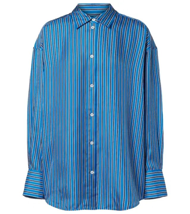 Striped oversized silk shirt