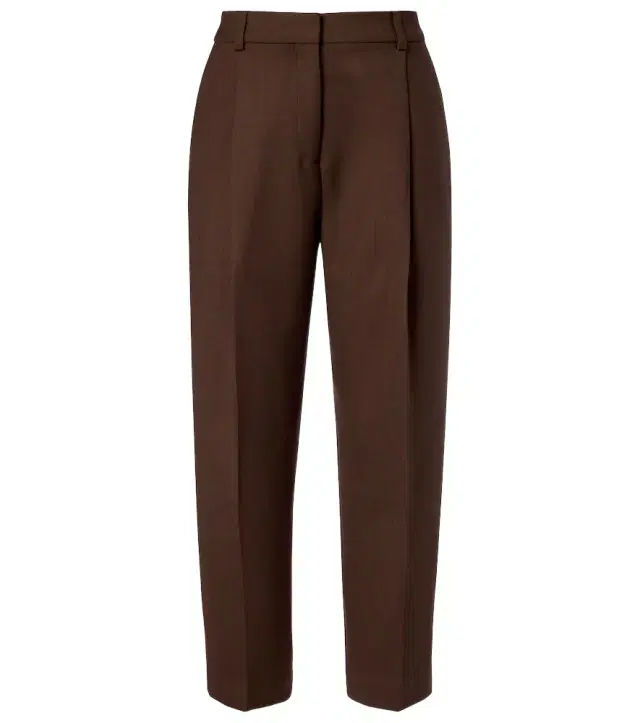 Pleated cropped straight pants