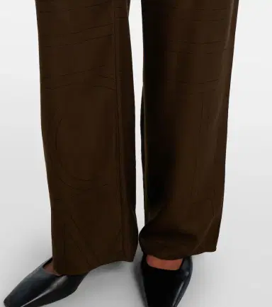 Toteme Monogram embroidered flannel pajama pants | Thumbnail 3