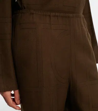Toteme Monogram embroidered flannel pajama pants | Thumbnail 5
