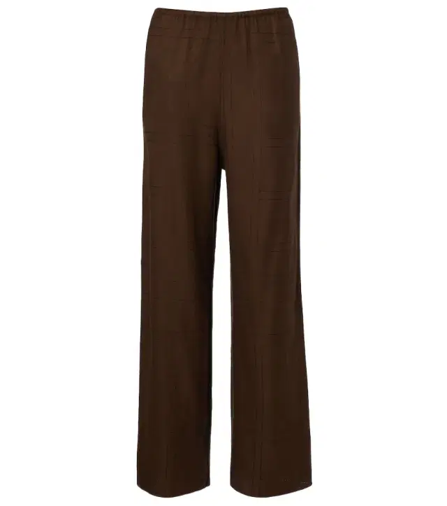 Toteme Monogram embroidered flannel pajama pants