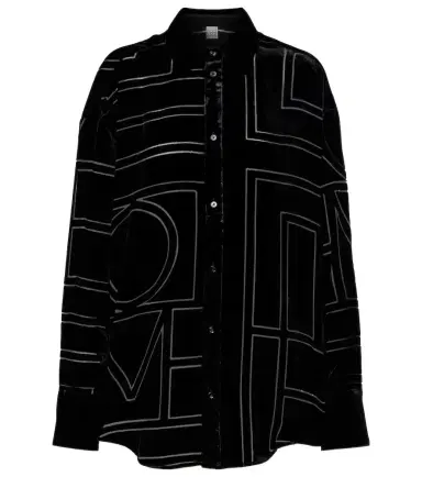 Toteme Logo oversized velvet devoré shirt | Thumbnail 1