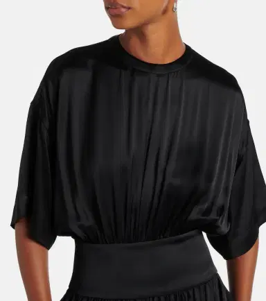 TOTEME Silk and cotton satin T-shirt dress | Thumbnail 3 TOTEME Silk and cotton satin T-shirt dress | Thumbnail 3