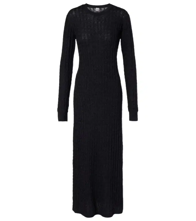 Cable-knit wool maxi dress