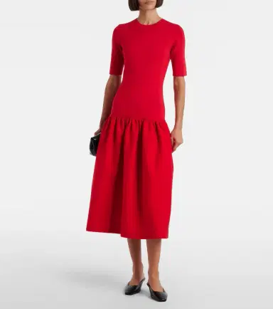 TOTEME Gathered jersey midi dress | Thumbnail 2 TOTEME Gathered jersey midi dress | Thumbnail 2