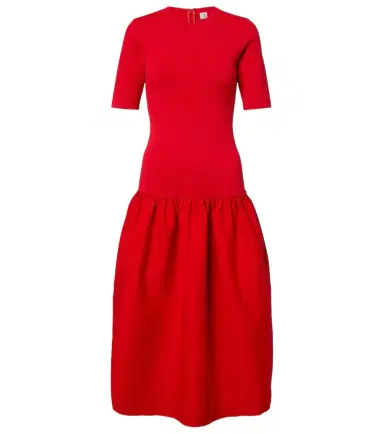 TOTEME Gathered jersey midi dress | Thumbnail 1 TOTEME Gathered jersey midi dress | Thumbnail 1