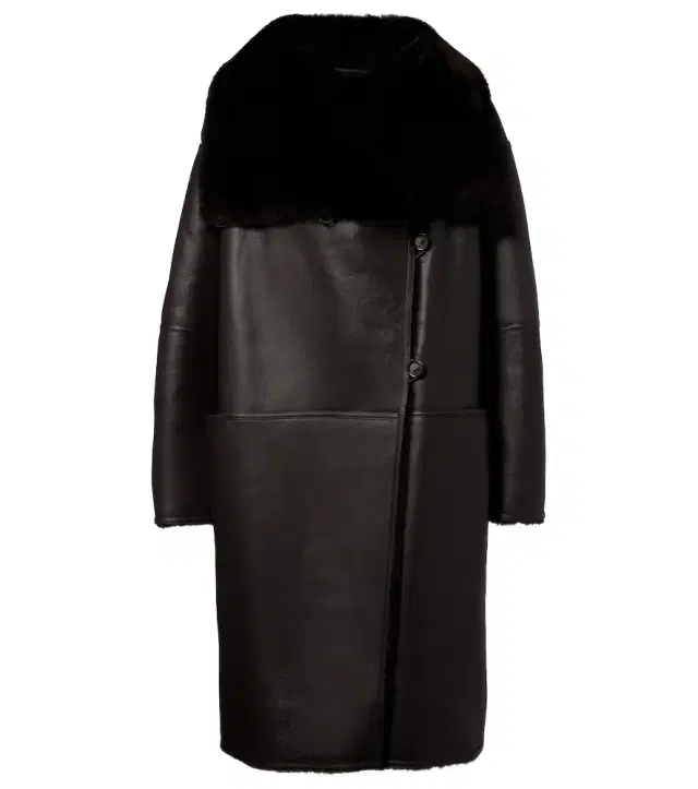Shearling-lined leather coat