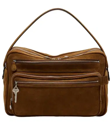 Acne Studios Camero Camera Large suede shoulder bag | Thumbnail 1 Acne Studios Camero Camera Large suede shoulder bag | Thumbnail 1