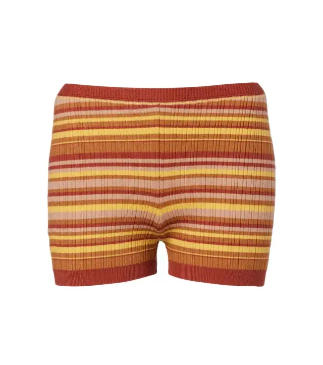 Bananhot Jack ribbed-knit striped shorts