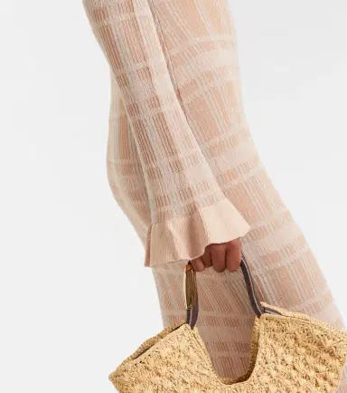 Bananhot Ether checked ribbed-knit ruffled maxi dress | Thumbnail 5